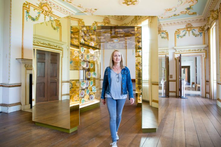 Bouke de Vries, "The Golden Box" 2016, installed at Croome, photo Jack Nelson