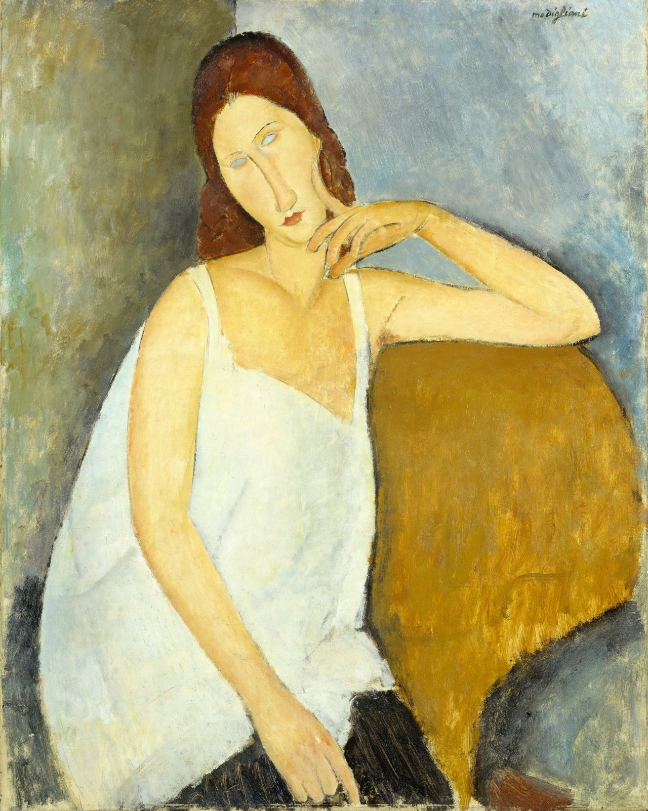 Jeanne Hébuterne 1919  Medium Oil paint on canvas 914 x 730 mm The Metropolitan Museum of Art, New York