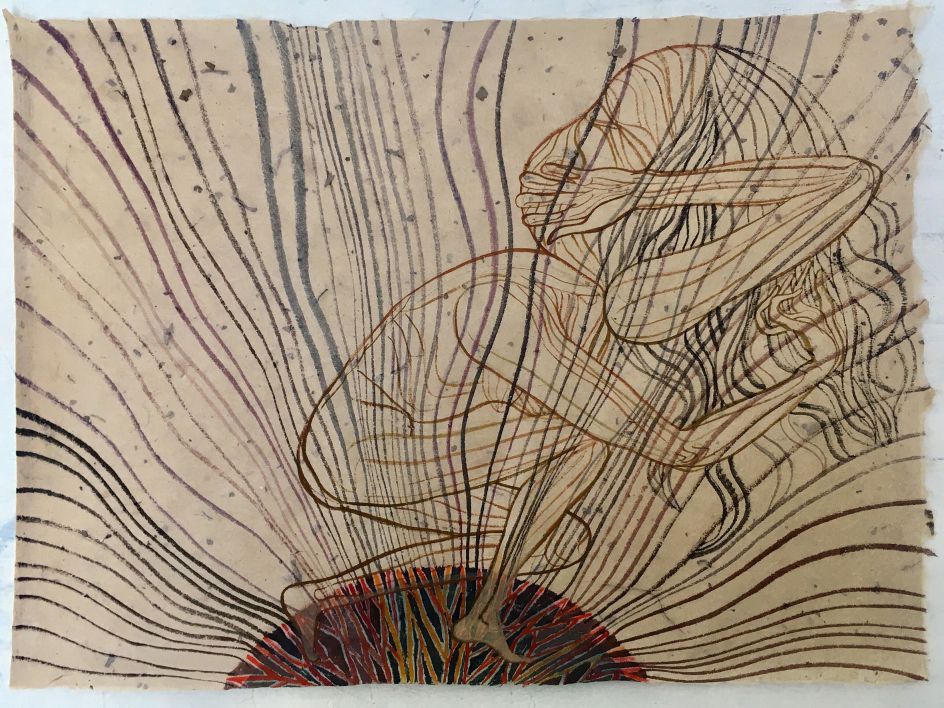 Emma Talbot The Future Exploded 2019 Watercolour and gouache on khadi paper © Emma Talbot