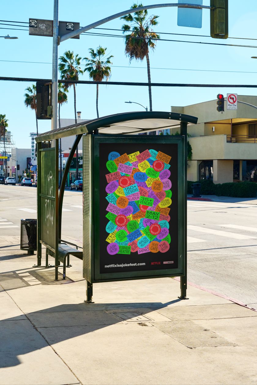 Mother Design's identity for Netflix Comedy festival is uniquely Angeleno