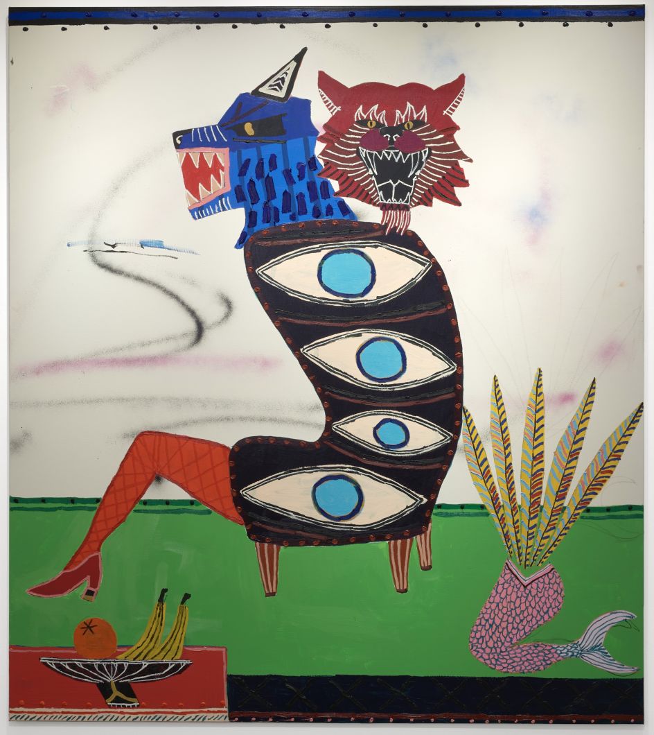 Jordy Kerwick Untitled 2022 Oil, spray and acrylic on canvas 180 x 160 cm 71 x 63 inches Courtesy of the artist and Vigo Gallery