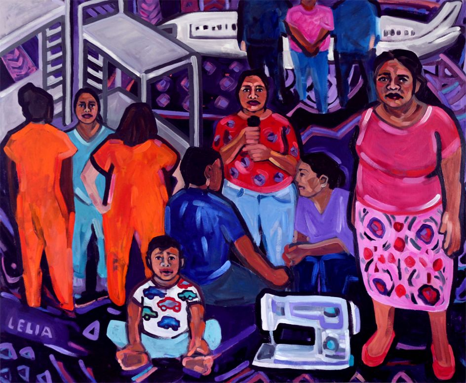 Luis Supervising the Farm, by Lelia Byron, oil on canvas, 168 x 137 cm, 2017.