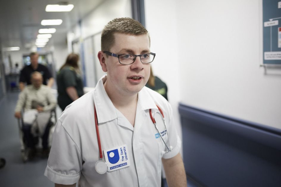 Steven Ryan, Adult Nursing student with The Open University in Northern Ireland, features in the OU’s new collection by renowned photographer Chris Floyd, released today to mark the University’s 50th Anniversary