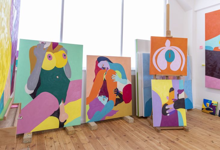 Helen Beard's studio. Photography by Lucy Emms. All images courtesy of Unit London and the artist.