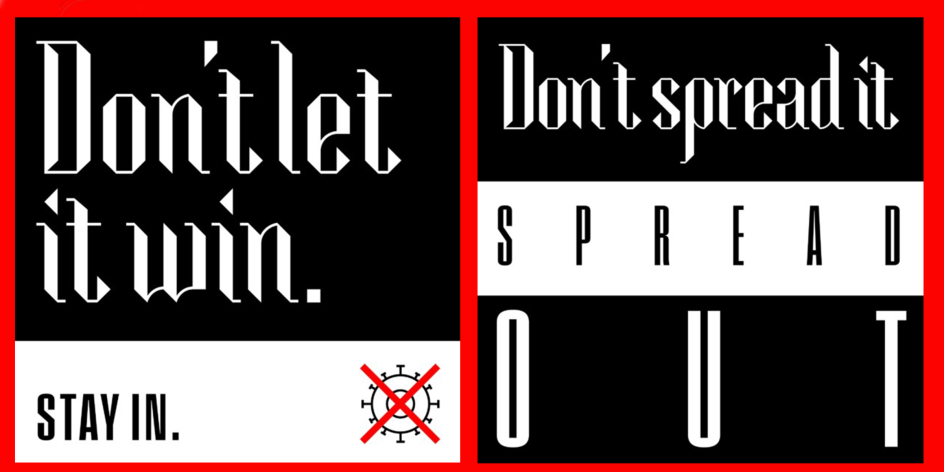 Social media posts by Johnson Banks and Nick Asbury