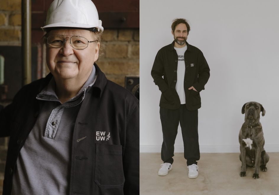 Former E-WERK Employee Herr Schmiedl and Co-Artistic Director Pablo Wendel. Courtesy of Diana Pfammatter and Universal Works