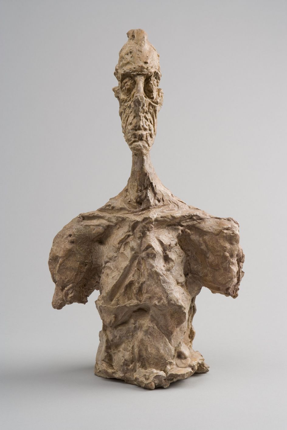 Bust of Diego  c.1956 Plaster 37.3 x 21.5 x 13 cm Collection Fondation Alberto et Annette Giacometti, Paris © Alberto Giacometti Estate, ACS/DACS, 2017