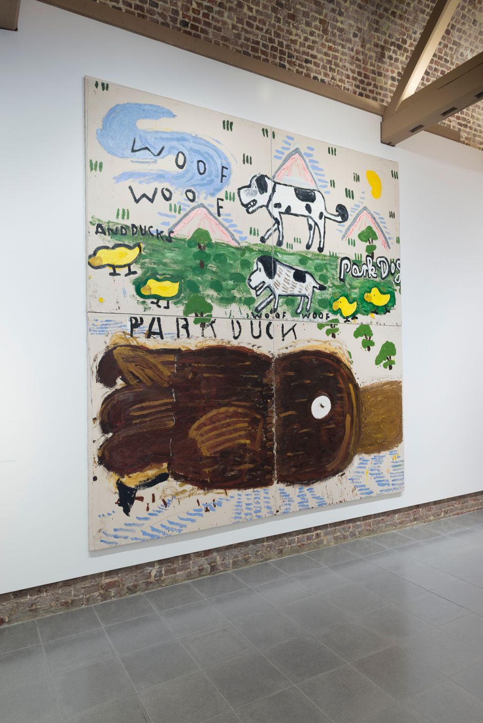 Rose Wylie, Installation view, 'Quack Quack' Serpentine Sackler Gallery, London (30 November 2017 – 11 February 2018) © 2017 Mike Din