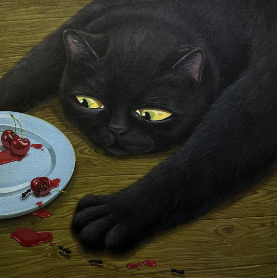 Cherries with Cat, 2025 © Minyoung Kim