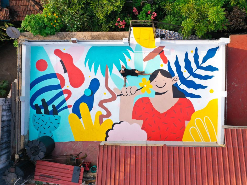 The Good Sense, floor mural in Anjuna, Goa, India