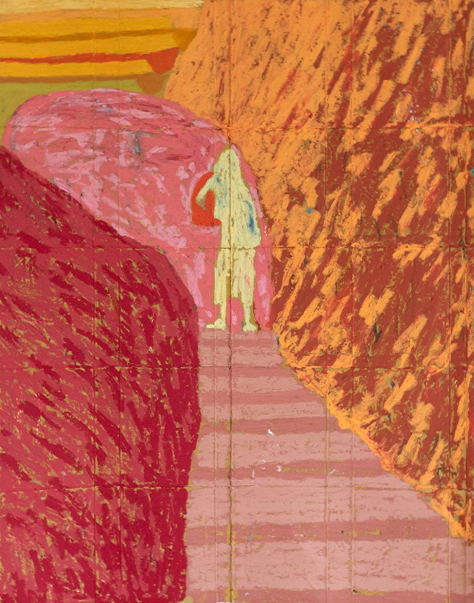 Prometheus at the kiln, Oil pastel on cardboard, 71 x 55cm © Francisco Mendes Moreira