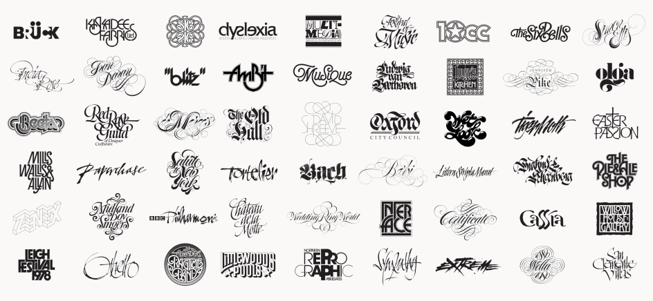 Tony’s vast range of lettering styles. All hand-made.