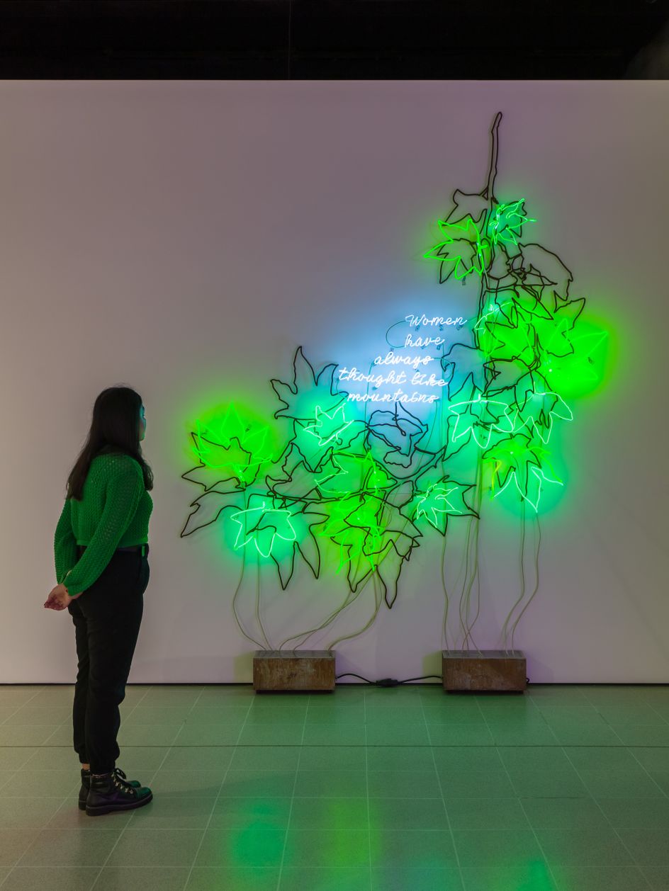 Installation view of Andrea Bowers, Dear Earth – Art and Hope in a Time of Crisis. Photo: Mark Blower. Courtesy the Hayward Gallery