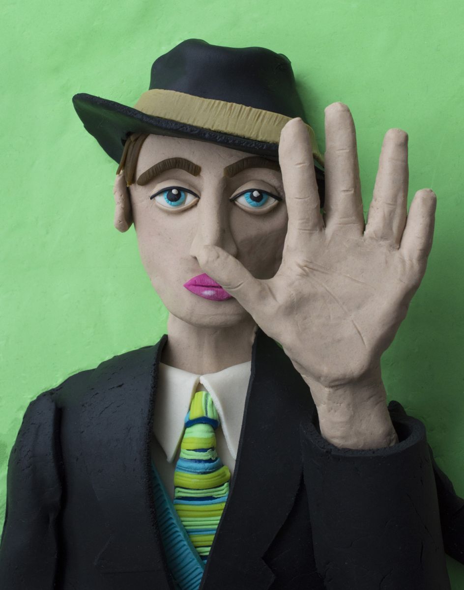 Original photograph: Paul Eluard, self-portrait in photomaton c. 1929 rendered in Play-Doh © Eleanor Macnair