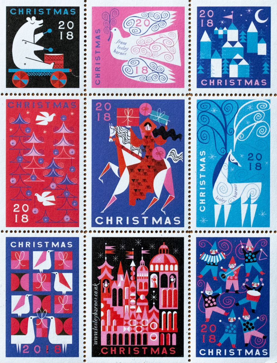 Lesley Barnes : Christmas Stamps 2018 (Design)