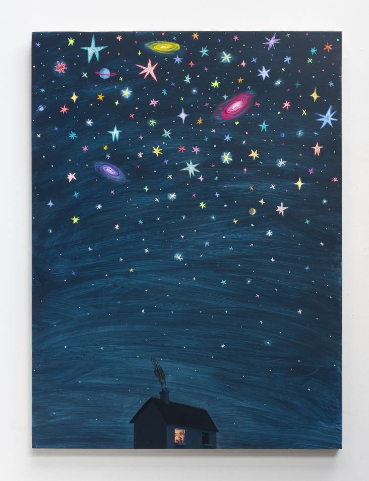 © Oliver Jeffers, Universes, 2022, acrylic on panel. Image courtesy the artist