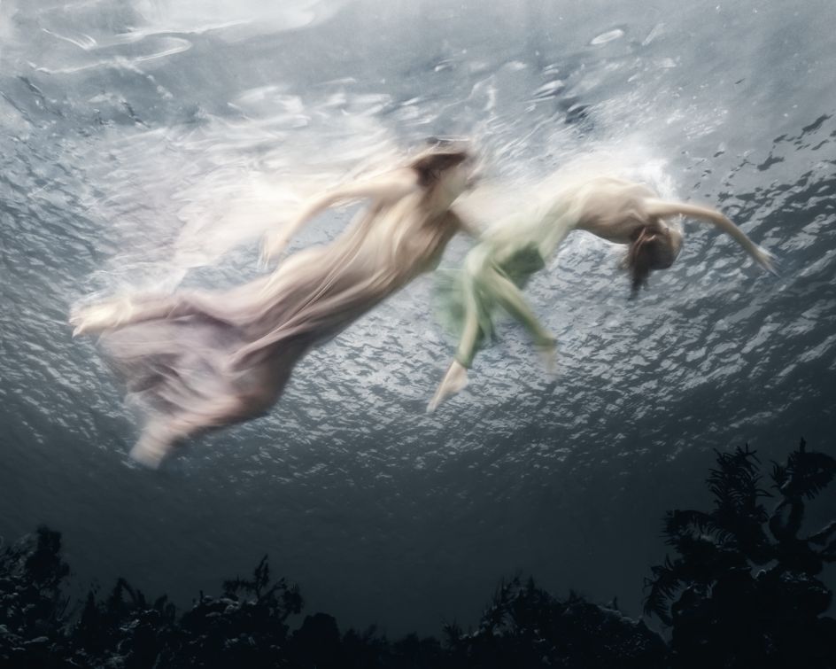 Underwater photographs of rising, shimmering figures that look like oil ...