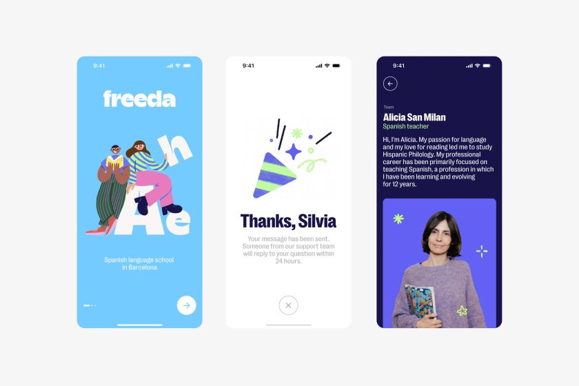 A new identity for Barcelona language school Freeda