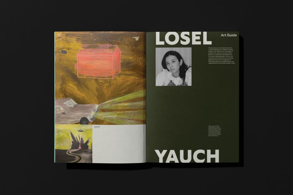 Neutral grey-green colours give vibrancy to the artwork