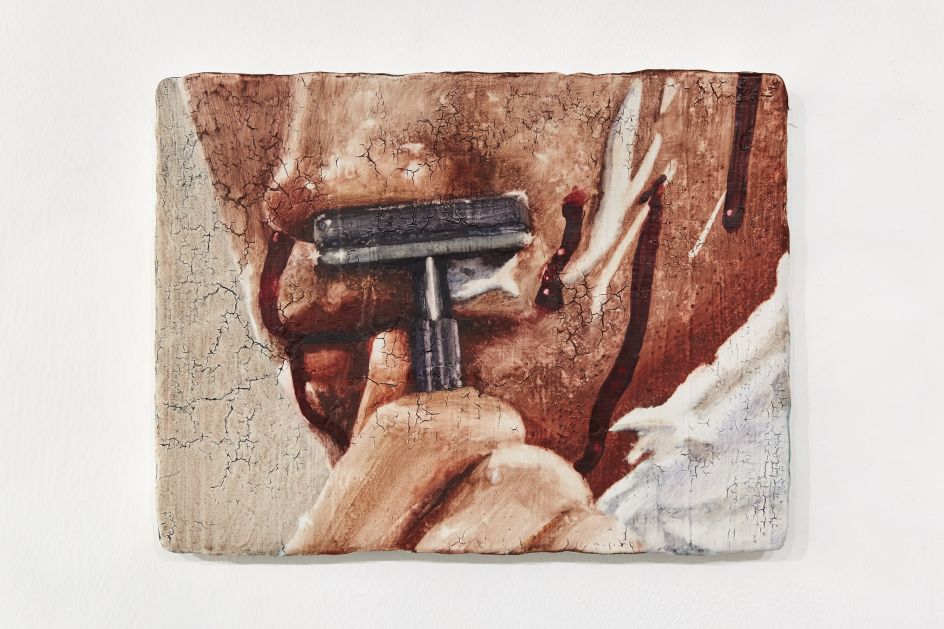 In helpless longing to get close you must destroy what's close, 2020, Watercolour on gessoed canvas © Joseph Yaeger, courtesy V.O Curations, London