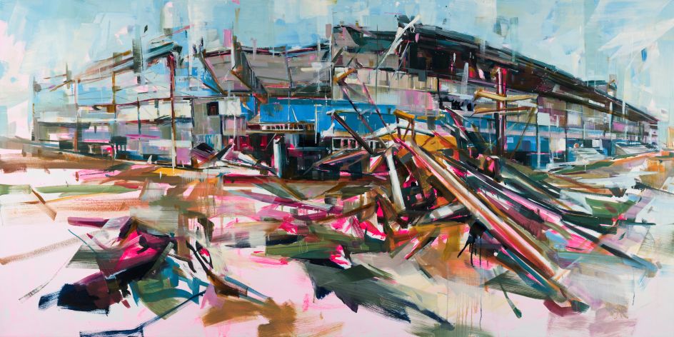 Our Mutual Friend, oil on canvas, 240cm x 120cm. © Katharine Le Hardy