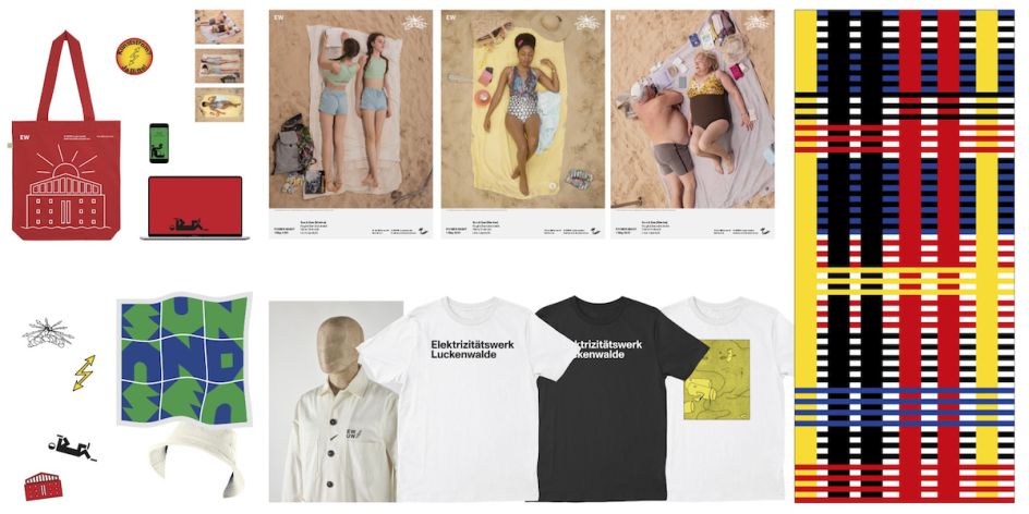 Full selection of merchandise. Courtesy of E-WERK, Studio Lorenz Klingebiel, Universal Works and the Sun _ Sea artists