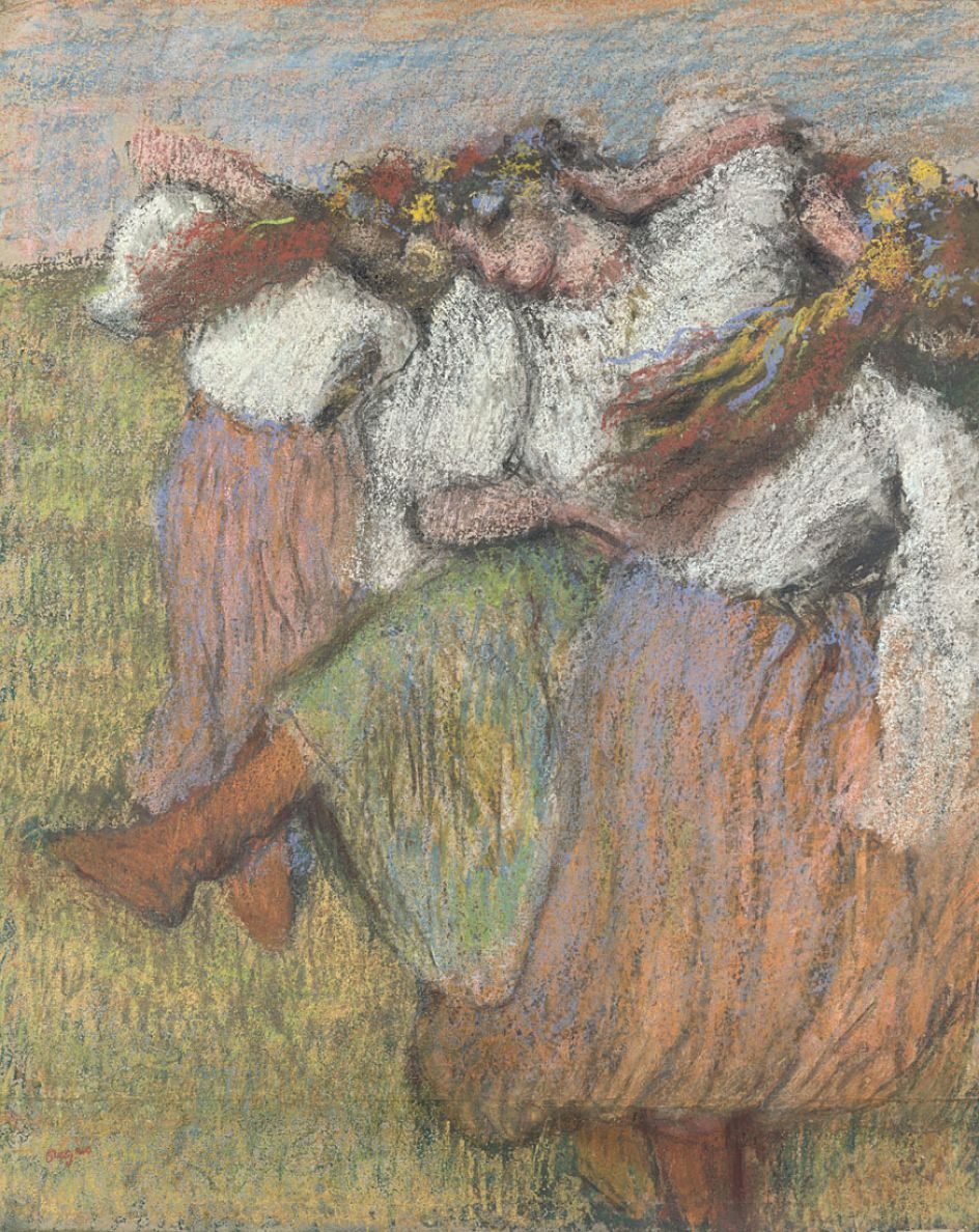 Hilaire-Germain-Edgar Degas  Russian Dancers  about 1899  Pastel and charcoal on tracing paper 73 x 59.1 cm  © The National Gallery, London