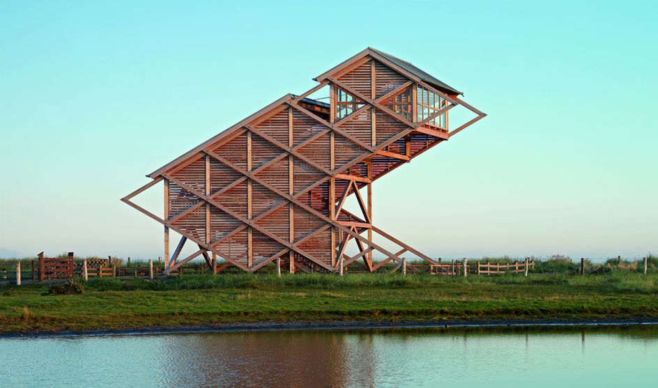 Bird Observation Tower, Graswarder-Heiligenhafen, Germany, Architekten von Gerkan, Marg und Partner, 2005. Picture credit: Heiner Leiska