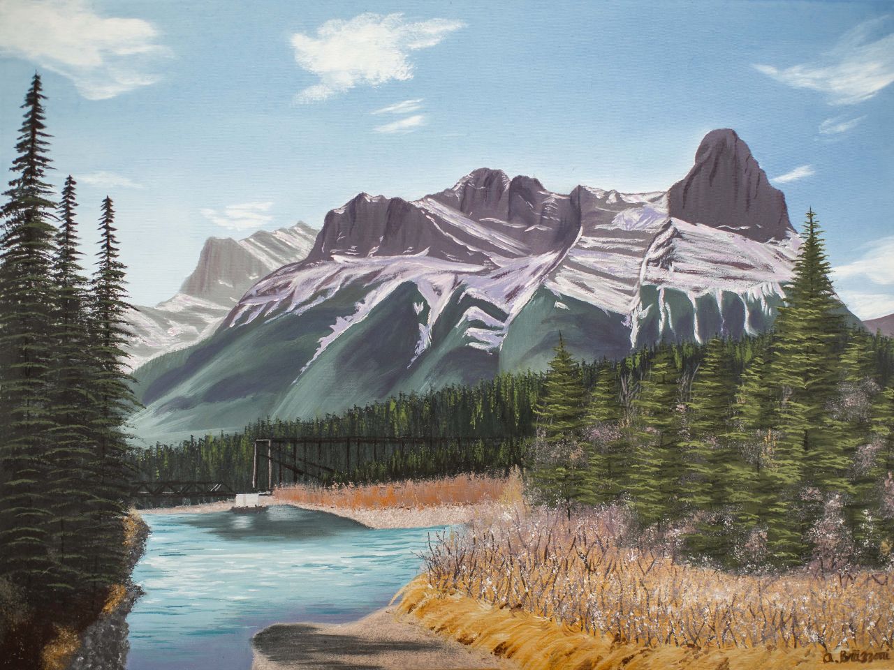 Paintings by Afton Brazzoni of the dramatic landscapes of the