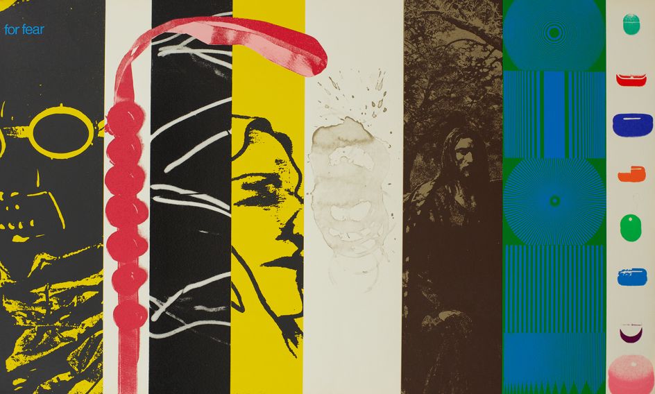 R.B Kitaj, For Fear from the ‘Mahler Becomes Politics,   Beisbol’, 1964  -  67  , screenprint, Pallant House Gallery   (Wilson Gift through The Art Fund, 2006) © The Estate   of R B Kitaj