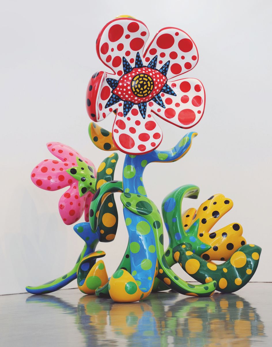 Yayoi Kusama, Flowers That Bloom at Midnight, 2009, FRP, steel structure, urethane paint, 485 x 200 x 203 cm, 300 x 175 x 210 cm, 215 x 210 x 130 cm. Picture credit: artwork © Yayoi Kusama (page 186)