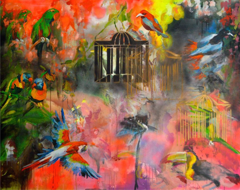 'Untitled'. 2014 Oil and acrylics on linen. 120 x 150 cm