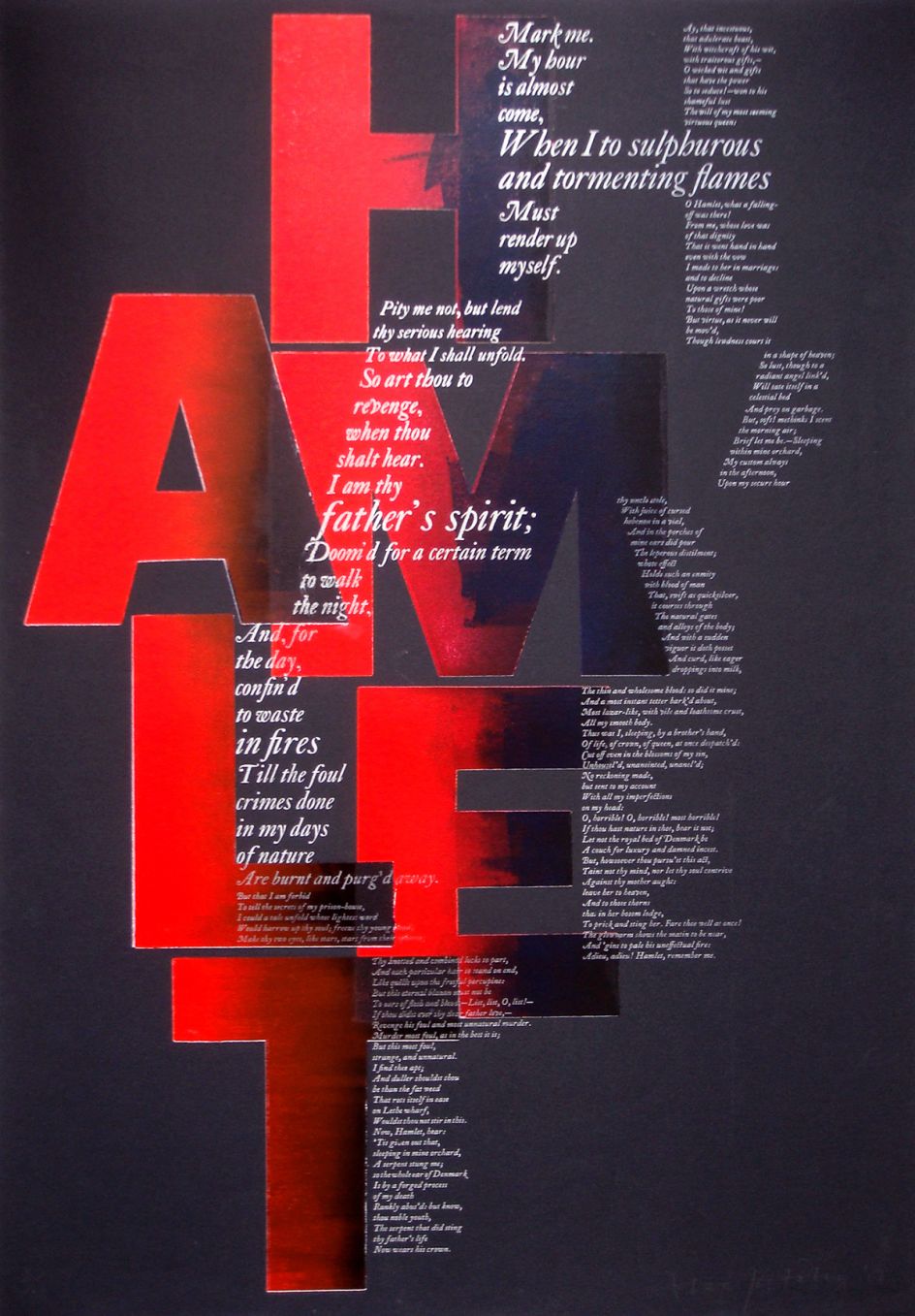 Alan Kitching Hamlet 2001 Letter Press Print Edition size: 20 Image and paper size: 84 x 59cm