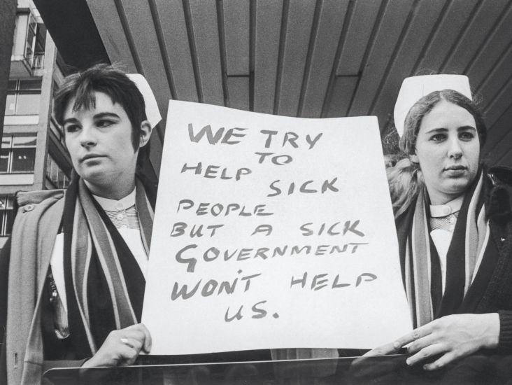 1969 saw a nationwide ‘Raise the Roof‘ campaign for fair pay, which reached the House of Commons with a lobby by the United Nurses Association
