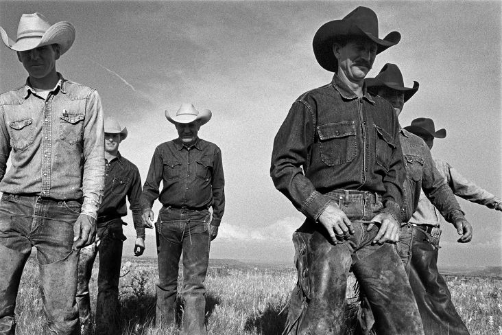 Laura Wilson, Cowboys Walking, J.R. Green Cattle Company, Shackelford County, Texas, May 13, 1997