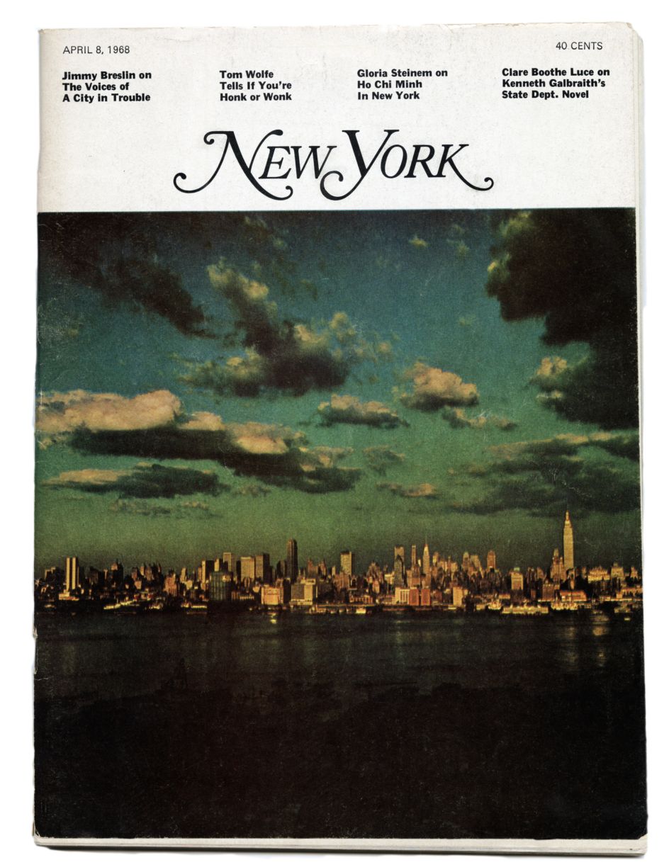 Cover of New York Magazine’s launch issue, 1968. Courtesy of Milton Glaser Studio