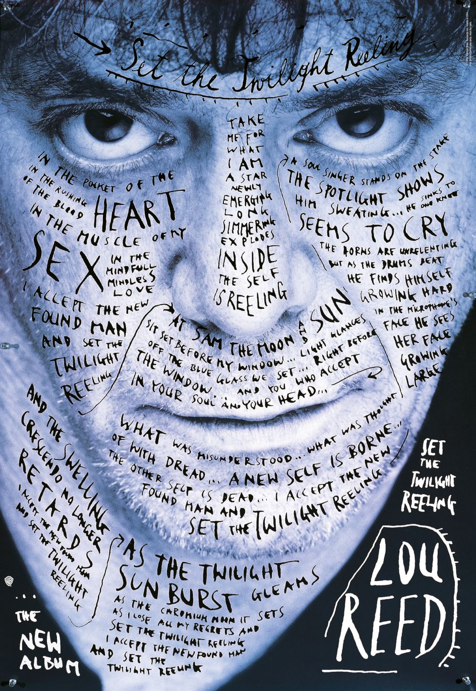 p. 335 “Set The Twilight Reeling”, Lou Reed, poster, United States, 1996 Design: Stefan Sagmeister (Austria/United States)