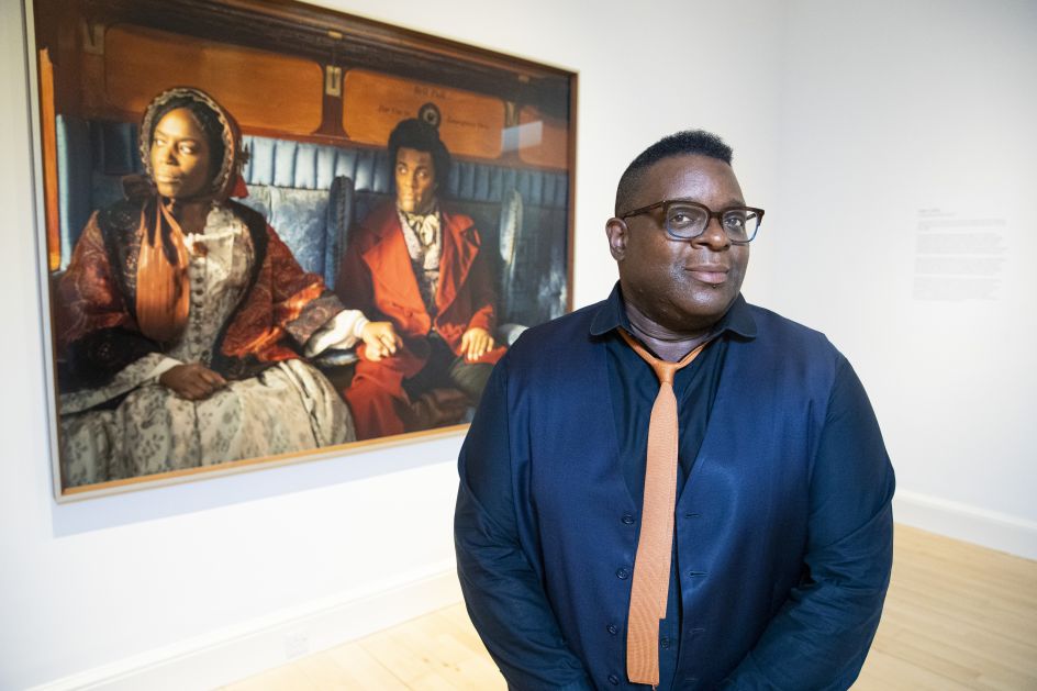 Artist Isaac Julien, CBE, RA unveils the UK Premiere of his work Lessons of Hour at the Scottish Gallery of Modern Art as part of Edinburgh Art Festival 2021. Credit Duncan McGlynn