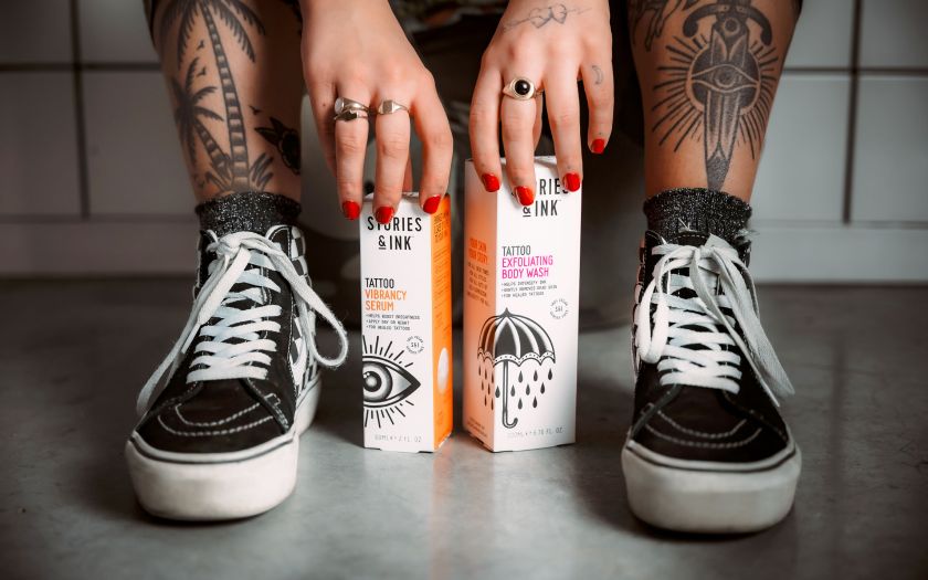 Robot Food primes tattoo skincare brand Stories & Ink for traditional retail markets with new ‘inklusive’ packaging