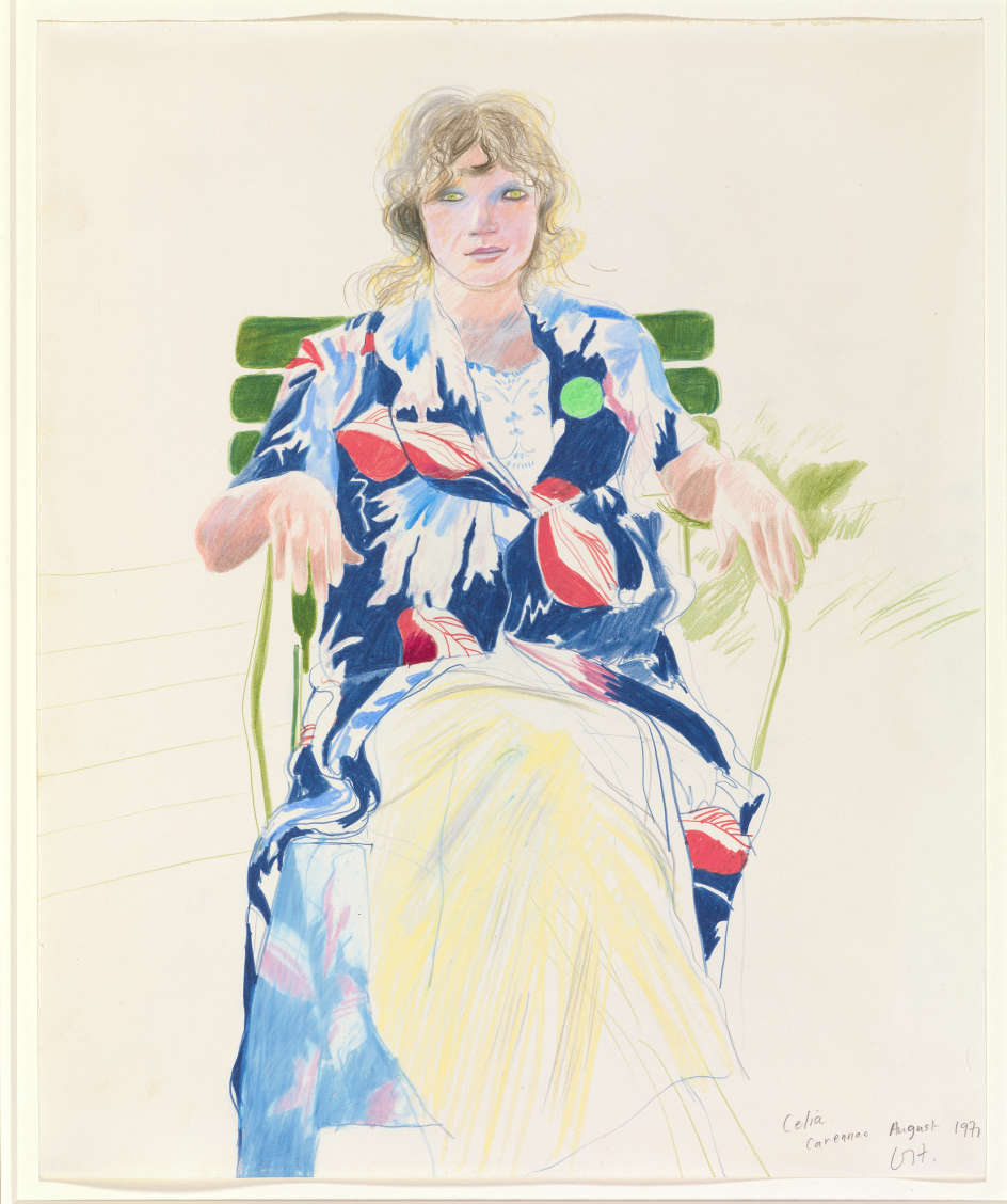 David Hockney Celia, Carennac, August 1971, coloured pencil on paper 17 x 14