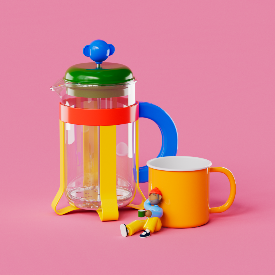 Craig's coffee ritual, illustration