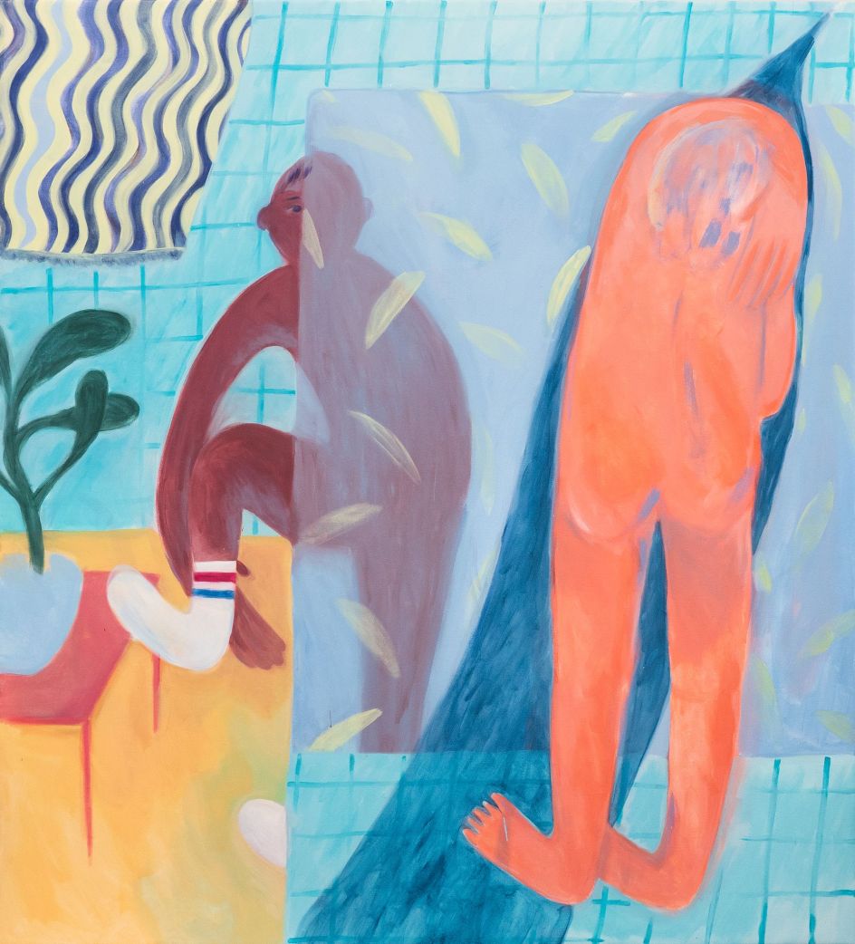 Coline Marotta, Emotionally late (repainting paintings), 2019, Acrylic on canvas