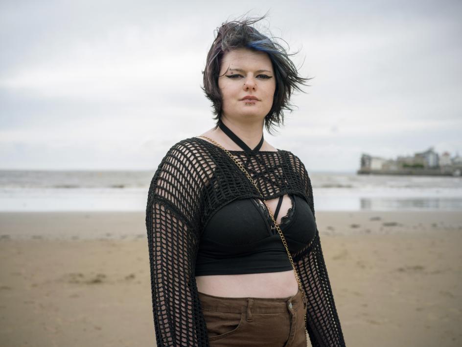 Ceilidh, 21, in Weston-Super-Mare. Against the Tide, 2026. Photograph by Polly Braden