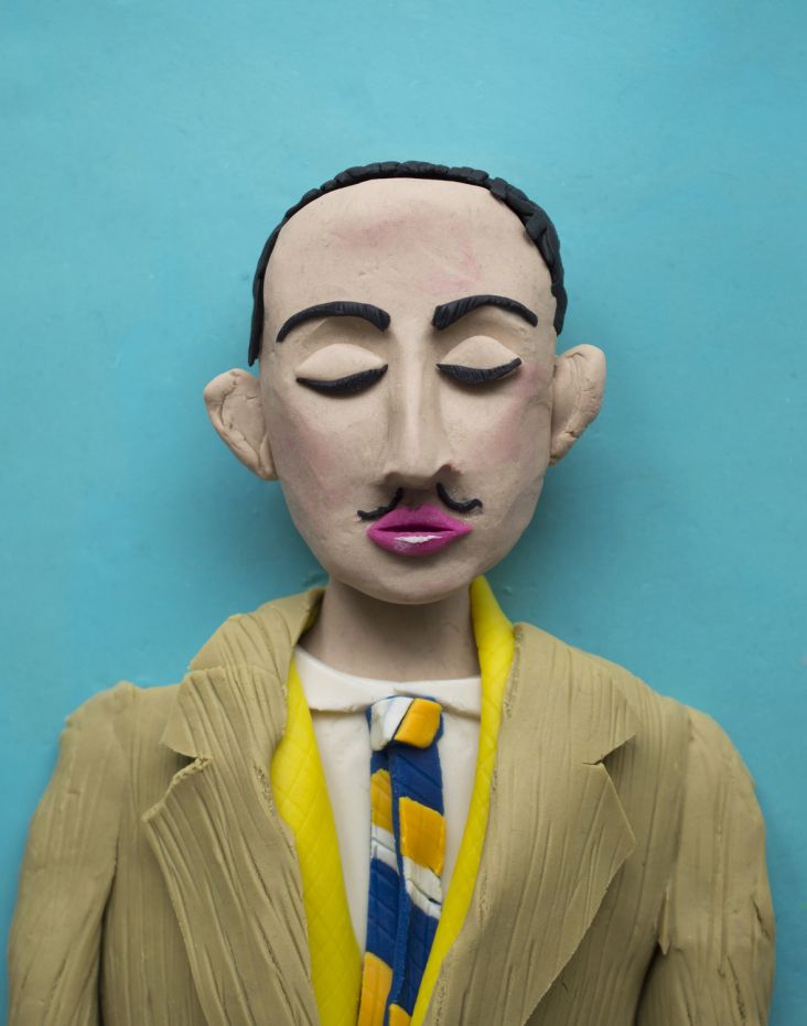 Original photograph: Salvador Dali, self-portrait in photomaton c. 1929  rendered in Play-Doh © Eleanor Macnair. All images courtesy of the artist and gallery.