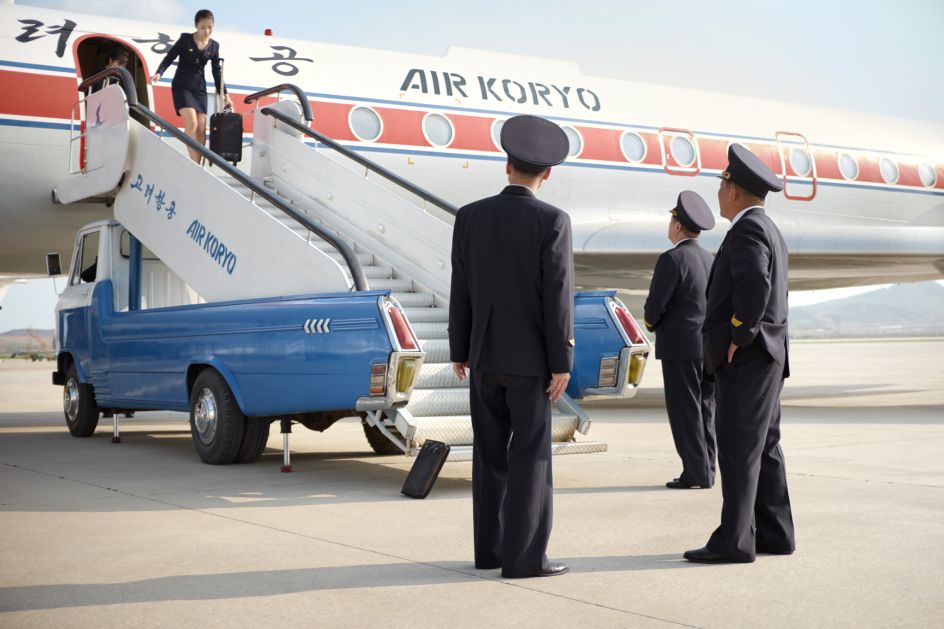 Crew disembarking after a Tupolev-134 flight