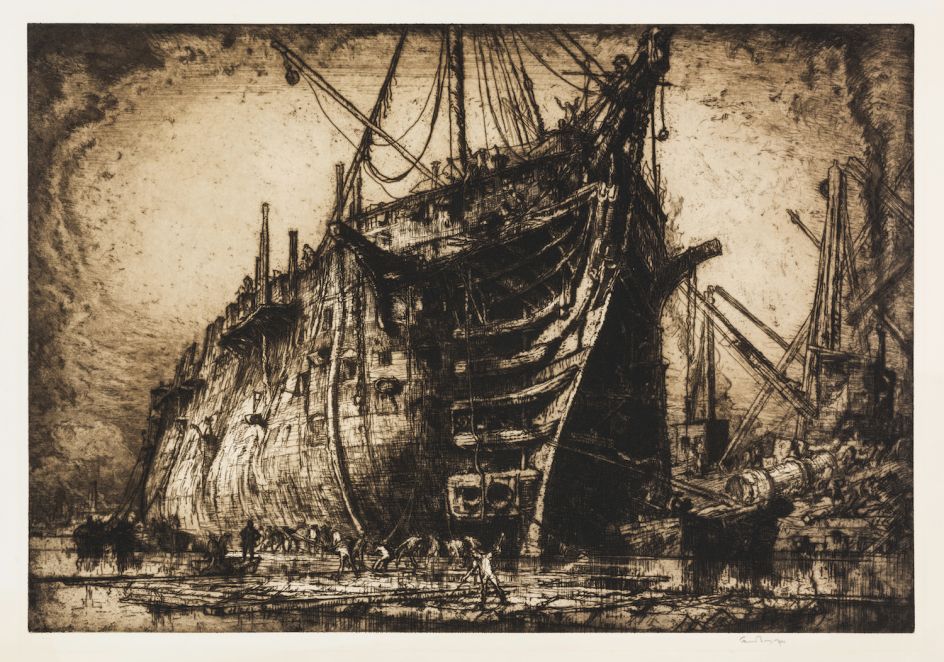 Frank Brangwyn (1867–1956) The last of the HMS Britannia c. 1917