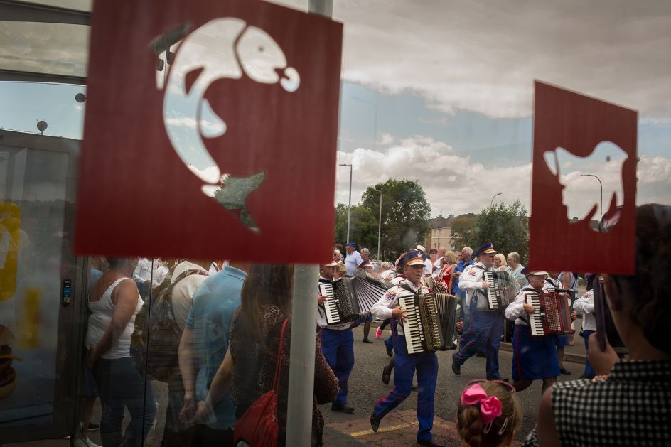 Parade of Orange Order Lodge bands in Glasgow, UK. © Jeremy Sutton-Hibbert