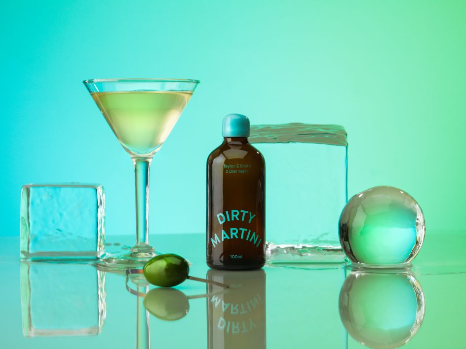 Taylor & Smith Dirty Martini: branding, packaging, art direction and launch campaign for Taylor & Smith’s bottled cocktail range | Direction & Design: Megan Perkins | Photo: Jesse Hunniford