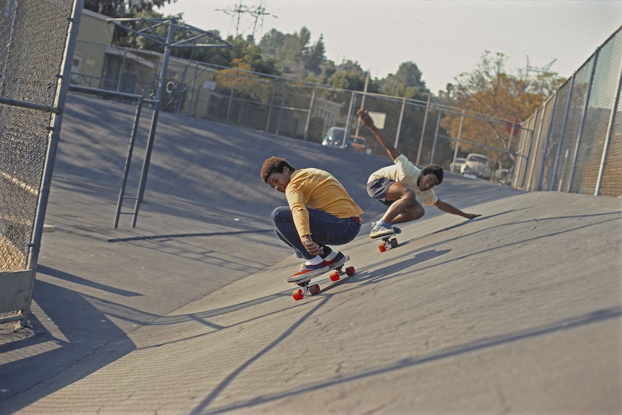 Glen E. Friedman, Chuck Askerneese and Marty Grimes at Kenter Canyon, 1975