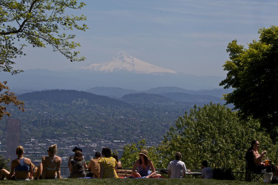 The Pittock Mansion and Mt Hood. Image courtesy of Travel Portland